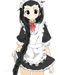  1girl blush braid braids female genderswap gon_freaks gon_freecss hiyano hunter_x_hunter long_hair maid maid_outfit simple_background solo spiked_hair spiky_hair white_background 