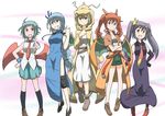  bad_id bad_pixiv_id black_hair blonde_hair blue_hair charizard china_dress chinese_clothes coat dragon_wings dragonite dress elbow_gloves flat_chest garchomp gen_1_pokemon gen_3_pokemon gen_4_pokemon gloves green_eyes gyarados hood loafers miniskirt multiple_girls necktie odd_one_out pantyhose personification pokemon red_eyes red_hair salamence shoes skirt touhou touhou_ningyougeki twintails wings yellow_eyes yuuichi_(reductionblack) 