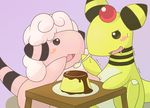  ampharos blush couple cute drooling duo flaaffy nintendo pok&#233;mon pok&eacute;mon pudding saliva sweat trembling video_games 