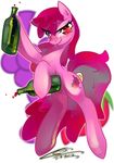  alcohol berry_punch_(mlp) beverage blush bottle cute cutie_mark equine female friendship_is_magic hair horn horse iopichio long_hair looking_at_viewer mammal my_little_pony pink_hair pony smile solo tail wine 
