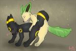  ambiguous_gender blush eeveelution leaf_tail leafeon male nintendo pok&#233;mon pok&eacute;mon razile sex tail umbreon video_games 