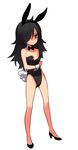  animal_ears bad_id bad_pixiv_id bags_under_eyes bare_legs black_hair bunny_ears bunnysuit fake_animal_ears flat_chest full_body green_eyes kuroki_tomoko naso4 nipples oversized_breast_cup simple_background solo wardrobe_malfunction watashi_ga_motenai_no_wa_dou_kangaetemo_omaera_ga_warui! white_background 