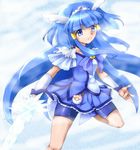  aoki_reika bike_shorts blue blue_eyes blue_hair blue_skirt boots crystal_sword cure_beauty eyelashes hair_tubes head_wings ice long_hair magical_girl pokopokoko precure ribbon shorts shorts_under_skirt skirt smile smile_precure! solo sword tiara weapon 