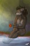  breasts canine female flower mammal nipples nude sig-nal sitting solo video_games warcraft were werewolf worgen 