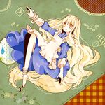  :o apron bad_id bad_pixiv_id blonde_hair blue_dress dress flower kagerou_project kozakura_marry leg_ribbon letter long_hair love_letter miko_(kotonoha02) open_mouth orange_eyes outstretched_arm ribbon rose sleeve_cuffs solo souzou_forest_(vocaloid) symbol-shaped_pupils very_long_hair vocaloid wrist_ribbon 