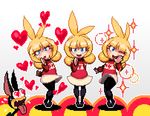  animal_ears blonde_hair bunny_ears gashi-gashi heart heart_eyes komori_(gashi-gashi) original pantyhose pixel_art sayaka-chan_(gashi-gashi) skirt 