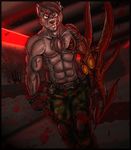  anthro arm belt blood boots camo canine clothing cosplay fox-die gloves gore grenade grenades jack_krauser male mammal military monster muscles mutant pants pecs resident_evil resident_evil_4 solo 