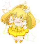  bad_id bad_pixiv_id blonde_hair bow cure_peace double_v eyelashes hair_flaps kise_yayoi long_hair magical_girl nuka precure ribbon skirt smile_precure! solo v wide_ponytail yellow yellow_bow yellow_eyes yellow_skirt 