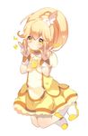  bad_id bad_pixiv_id blonde_hair bow choker cure_peace double_v hair_flaps kise_yayoi long_hair magical_girl marlin_suzuki orange_choker precure ribbon skirt smile_precure! solo v wide_ponytail yellow yellow_bow yellow_eyes yellow_skirt 