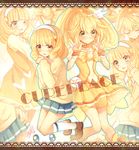  bike_shorts blonde_hair bow cardigan character_name choker cure_peace double_v hair_flaps hairband headband kise_yayoi long_hair magical_girl multiple_persona nanairogaoka_middle_school_uniform orange_choker ponta_(aoi) precure ribbon school_uniform shorts shorts_under_skirt skirt smile_precure! v white_hairband wide_ponytail yellow yellow_bow yellow_choker yellow_eyes yellow_shorts yellow_skirt 