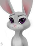  bust_portrait disney female judy_hopps lagomorph mammal nude portrait rabbit simple_background solo w4g4 white_background zootopia 