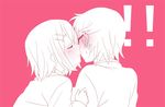  2girls blush closed_eyes ear_blush hirasawa_yui imminent_kiss k-on! kanbayashi_makoto manabe_nodoka monochrome multiple_girls school_uniform short_hair yuri 