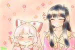  ^_^ baby black_hair bow closed_eyes comic fujiwara_no_mokou hair_bow houraisan_kaguya komaku_juushoku multiple_girls silver_hair smile touhou translated younger 