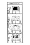  4koma akou_roushi comic greyscale hakurei_reimu monochrome multiple_girls ribbed_sweater sweater television the_ring touhou translated yamamura_sadako |_| 