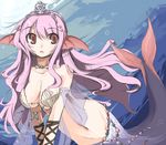  bad_id bad_pixiv_id breasts endou_chihiro large_breasts long_hair media_(monster_collection) mermaid monster_collection monster_girl pink_hair shell shell_bikini solo very_long_hair 