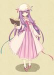  bobby_socks book bow capelet crescent dress hair_bow hat hat_ribbon long_hair minamura_haruki patchouli_knowledge purple_eyes purple_hair ribbon see-through simple_background sketch socks solo standing striped touhou vertical_stripes white_legwear 