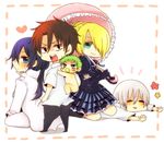  baby baby_be&#039;el baby_be'el beelzebub_(manga) black_eyes blonde_hair blue_eyes blue_hair brown_hair furuichi_takayuki green_eyes green_hair hair_over_one_eye hilda_(beelzebub) kunieda_aoi oga_tatsumi smile white_hair 