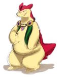  2019 belly fluffy jewelry long_ears necklace nintendo paws pink_eyes pok&eacute;mon pok&eacute;mon_(species) raster_dreams shiny_pok&eacute;mon slightly_chubby smile thick_thighs typhlosion video_games 