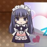  animated animated_gif baka_to_test_to_shoukanjuu blush chibi kirishima_shouko lowres purple_hair 