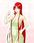  blush bottle breasts cleavage closed_eyes highres hong_meiling long_hair medium_breasts naked_towel niwatazumi no_hat no_headwear open_mouth red_hair sidelocks sketch solo touhou towel very_long_hair 