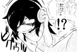  1girl brother_and_sister caught covered_nipples flat_chest greyscale headphones kurami kuroki_tomoki kuroki_tomoko masturbation monochrome nipples nude siblings solo_focus surprised translated walk-in watashi_ga_motenai_no_wa_dou_kangaetemo_omaera_ga_warui! 