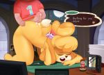  2019 3tc all_fours animal_crossing anthro big_ears big_penis breasts butt canine clothed clothing cum cum_on_butt digital_media_(artwork) dog doggystyle duo erection female from_behind_position fur hair human human_on_anthro interspecies isabelle_(animal_crossing) lying male male/female male_on_anthro mammal nintendo nude open_mouth orgasm penis sex shih_tzu text video_games villager_(animal_crossing) yellow_fur 