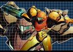  arm_cannon corruptroid helmet letterboxed metroid power_armor samus_aran solo varia_suit weapon zoom_layer 