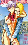  16 2girls android android_18 breasts bulma clothed_female_nude_female dragon_ball dragonball dragonball_z fingering hug hugging lesbian multiple_girls nipples nude yuri z 