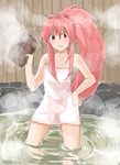  angry arche_klein bare_shoulders bath pink_hair red_eyes tales_of_(series) tales_of_phantasia towel 