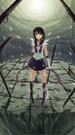  aoki_shizumi bad_id bad_pixiv_id bishoujo_senshi_sailor_moon black_eyes black_hair boots bow cross-laced_footwear elbow_gloves gloves grey_background highres holding holding_spear holding_weapon knee_boots lace-up_boots magical_girl no_choker pleated_skirt polearm purple_bow purple_footwear purple_sailor_collar purple_skirt ribbon sailor_collar sailor_saturn sailor_senshi_uniform short_hair silence_glaive skirt smile solo spear tiara tomoe_hotaru weapon white_gloves 