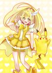  bad_id bad_pixiv_id bike_shorts blonde_hair boots bow bowtie choker color_connection creature crossover cure_peace gen_1_pokemon gradient gradient_background hair_flaps heart heart_background kise_yayoi long_hair magical_girl pikachu pokemon pokemon_(creature) power_connection precure shorts shorts_under_skirt sio_azuki skirt smile_precure! v wide_ponytail wrist_cuffs yellow yellow_background yellow_bow yellow_choker yellow_eyes yellow_neckwear yellow_shorts yellow_skirt 