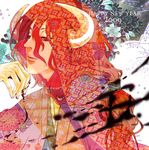  2009 dated happy_new_year horns japanese_clothes kimono kurosawa_tomo long_hair male_focus new_year original red_eyes red_hair solo upper_body 