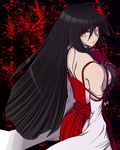  back bad_id bad_pixiv_id bare_shoulders black_hair breasts detached_sleeves highres hime_cut japanese_clothes large_breasts long_hair looking_back m.u.g.e.n nontraditional_miko original sendai_hakurei_no_miko sideboob solo tai_takeshi touhou wide_sleeves yellow_eyes 