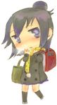  bag black_hair chibi coat lowres marui_hitoha mitsudomoe scarf 