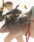  bad_id bad_pixiv_id black_eyes black_hair casing_ejection character_name cigarette command_spell copyright_name dual_wielding emiya_kiritsugu facial_hair fate/zero fate_(series) gun handgun highres holding kena long_coat male_focus necktie shell_casing solo stubble thompson/center_contender weapon white_background 