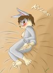 anthro anus bed blush breasts brown_eyes brown_hair butt female hair hindpaw invalid_tag inviting lagomorph long_ears looking_at_viewer mammal nipples paws presenting presenting_hindquarters pussy pussy_juice rabbit shifty-powers short_tail side_boob solo 