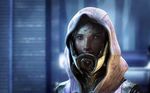  alien blue_sclera helmet hood mask mass_effect portrait quarian realistic solo spoilers tali'zorah 