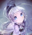  bad_id bad_pixiv_id blue_eyes grey_hair hat japanese_clothes kariginu mononobe_no_futo namie-kun no_nose smile solo tate_eboshi touhou upper_body 