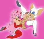  &lt;3 amy_rose anus bat big_breasts big_butt boots breasts butt collar color female green_eyes hair hedgehog high_heels huge_breasts imminent_oral imminent_sex leash lesbian mammal nipples nude plantigrade pussy rouge_the_bat sega sonic_(series) spread_legs spreading thecon thigh_boots tongue tongue_out 