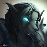  black_hair blue_eyes canine death_knight deathknight fangs female glowing_eyes hair looking_at_viewer mammal pointy_ears portrait shalinka undead video_games warcraft were werewolf wolf worgen world_of_warcraft wow 