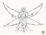  babylonian_mythology biceps demon horn invalid_tag male monochrome monster muscles nude pazuzu pecs solo unknown_artist wings 