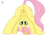  anus blue_eyes blush butt cutie_mark equine female feral fluttershy_(mlp) friendship_is_magic horse invalid_tag looking_at_viewer mammal my_little_pony peeing pegasus plain_background pony pussy urine watersports white_background wings 