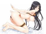  :o akiyama_mio barefoot bikini bikini_lift black_eyes black_hair blush breasts commentary_request error feet hands highres k-on! large_breasts lips long_hair looking_back nipples nose open_mouth side-tie_bikini soles solo swimsuit thigh_strap toes trembling zucchini 