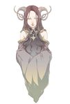  bad_id bad_pixiv_id bare_shoulders closed_eyes detached_sleeves highres horns lips original pale_skin shiro_(reptil) simple_background solo white_background 