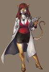  :| big_breasts breasts cleavage clipboard clothed clothing doctor feline female green_eyes hair heels labcoat long_hair looking_at_viewer mammal medical necklace plain_background raina_malikah ratwell red_hair shoes skirt solo standing tiger white_coat 