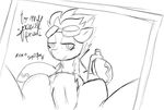  equine female friendship_is_magic haiku_oezu horse looking_at_viewer mammal my_little_pony pegasus plain_background pony pose pussy sketch solo spitfire_(mlp) text wings wonderbolts_(mlp) 