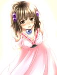  breasts brown_eyes brown_hair dress noto-kanna open_mouth reala solo tales_of_(series) tales_of_destiny_2 