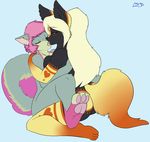  &lt;3 anthro big_butt breasts butt canine claws duo eyes_closed female french_kissing grinding hair hindpaw hug interspecies kissing lesbian long_hair mammal nose nude paws pink_hair rodent short_hair skidd squirrel tongue tongue_out tribadism white_hair 