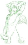  avian beak crossgender erection feathers gryphon hat hoot hoot_(character) looking_at_viewer male nude penis solo 