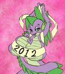  anthro big_breasts breasts crossgender dragon dragon_tail female friendship_is_magic huge_breasts hyper hyper_breasts kokido my_little_pony scalie simple_background solo spike_(mlp) 